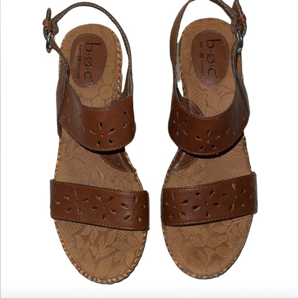 b.o.c. Tan Leather Cut-Out Sandals - Picture 1 of 6